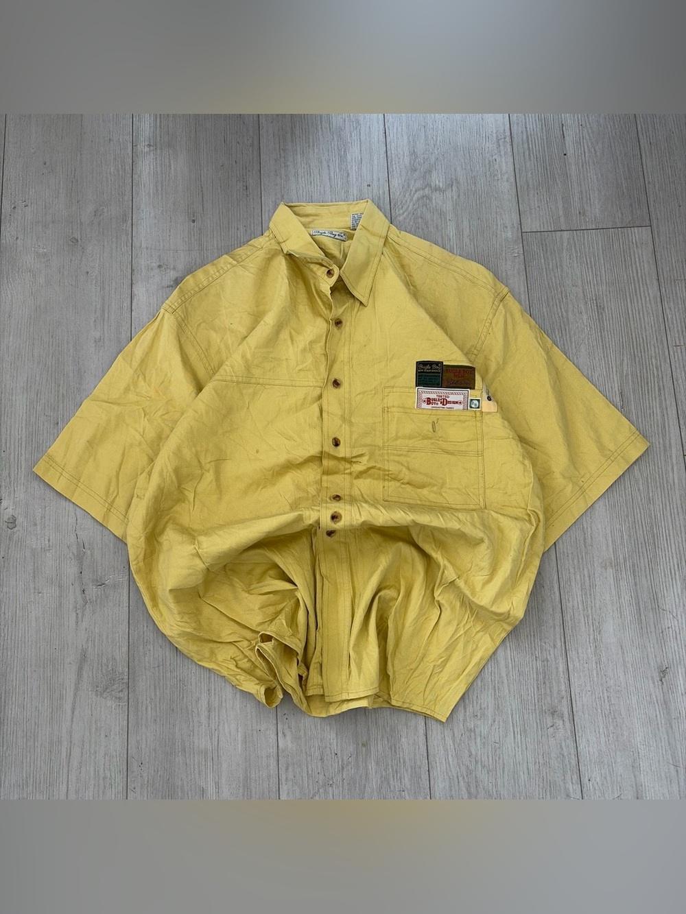 Bugle Boy Yellow Short-Sleeve Button-Up Shirt